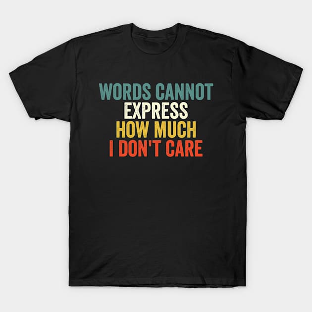 Words Cannot Express How Much I Don't Care T-Shirt by EasyTeezy